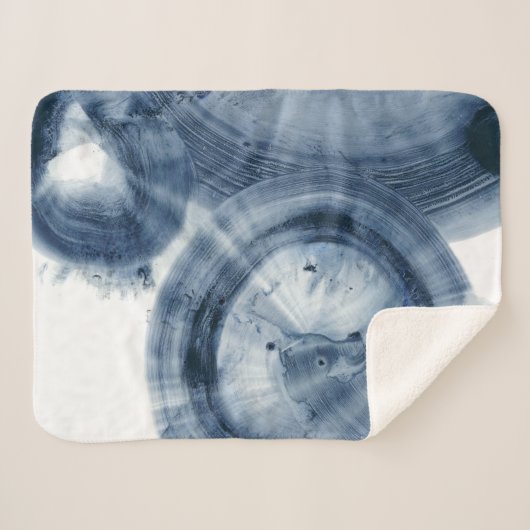 Quasars - Inky Blue Circles Sherpa Deken (Voorkant (horizontaal))