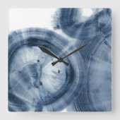 Quasars - Inky Blue Circles Vierkante Klok (Voorkant)