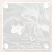 Quasi & Gargoyle Glazen Onderzetter (Achterkant)