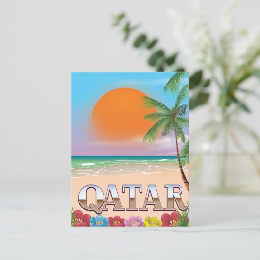 Quatar-reisposter Briefkaart (Staand voorkant)