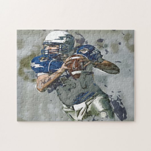 Quaterback American Football. Legpuzzel (Horizontaal)