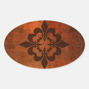 Quatre Fleur de Lis Ovale Sticker