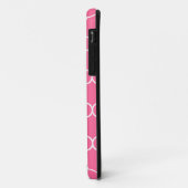 Quatrefoil Aangepast monogram in roze en grijs Case-Mate iPhone Case (Achterkant/links)