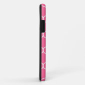 Quatrefoil Aangepast monogram in roze en grijs Case-Mate iPhone Case (Achterkant/rechts)