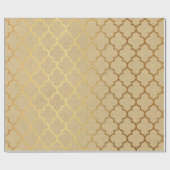 Quatrefoil Art Deco Kraft Gold Elegant Minimum Cadeaupapier (Vlak)