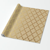 Quatrefoil Art Deco Kraft Gold Elegant Minimum