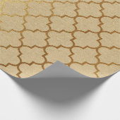 Quatrefoil Art Deco Kraft Gold Elegant Minimum Cadeaupapier (Hoek)