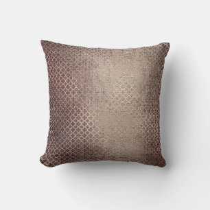 Quatrefoil Art Deco Silver Brown Noir Glam Kussen