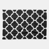 Quatrefoil Black en White Kitchen Towels Theedoek (Horizontaal)