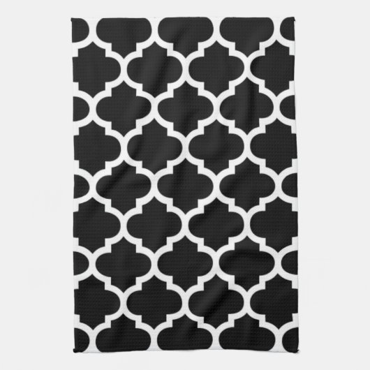 Quatrefoil Black en White Kitchen Towels Theedoek (Verticaal)