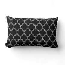 Quatrefoil Black White en Grey Kussens