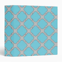 Quatrefoil blauw en grijs
