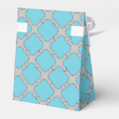 Quatrefoil blauw en grijs bedankdoosjes (Achterkant)