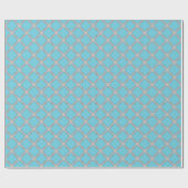 Quatrefoil blauw en grijs cadeaupapier (Vlak)