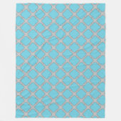 Quatrefoil blauw en grijs fleece deken (Voorkant)