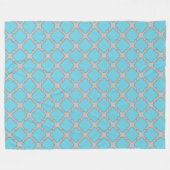 Quatrefoil blauw en grijs fleece deken (Voorkant (Horizontaal))