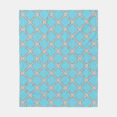 Quatrefoil blauw en grijs fleece deken (Voorkant)