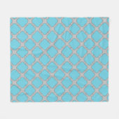 Quatrefoil blauw en grijs fleece deken (Voorkant (Horizontaal))