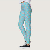 Quatrefoil blauw en grijs leggings (Links)