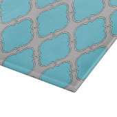 Quatrefoil blauw en grijs snijplank (Hoek)