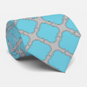 Quatrefoil blauw en grijs stropdas (Opgerold)