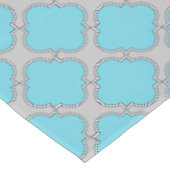 Quatrefoil blauw en grijs tafelkleed (Gekanteld)