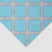 Quatrefoil blauw en grijs tissuepapier (Detail)