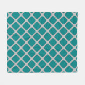 Quatrefoil blauwgroen en grijs fleece deken (Voorkant (Horizontaal))