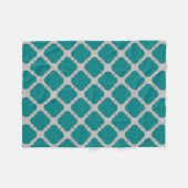 Quatrefoil blauwgroen en grijs fleece deken (Voorkant (Horizontaal))