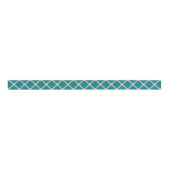 Quatrefoil blauwgroen en grijs grosgrain lint (Voorkant)