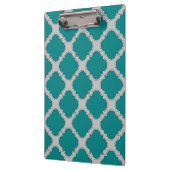 Quatrefoil blauwgroen en grijs klembord (Links)