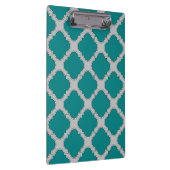 Quatrefoil blauwgroen en grijs klembord (Rechts)