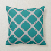 Quatrefoil blauwgroen en grijs