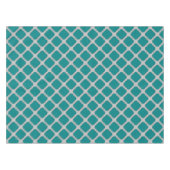 Quatrefoil blauwgroen en grijs tafelkleed (Voorkant (Horizontaal))