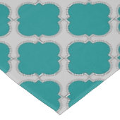 Quatrefoil blauwgroen en grijs tafelkleed (Gekanteld)