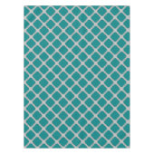 Quatrefoil blauwgroen en grijs tafelkleed (Voorkant)