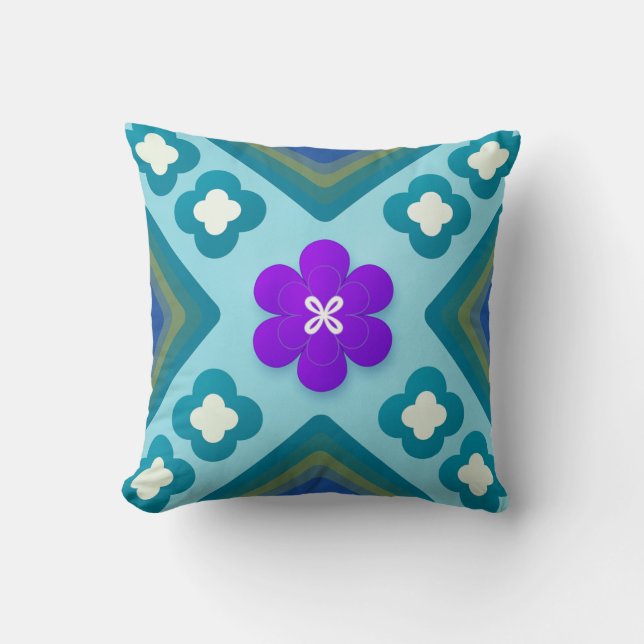 Quatrefoil Bloesem Pulse — Worp Kussen (Voorkant)