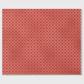 Quatrefoil Bridal Red Bright Art Deco Faux Gold Cadeaupapier (Vlak)