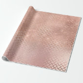 Quatrefoil Bride 16e Roos Gold Blush Bridal Spark Cadeaupapier (Uitgerold)