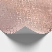 Quatrefoil Bride 16e Roos Gold Blush Bridal Spark Cadeaupapier (Hoek)