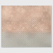 Quatrefoil bruid 16e Roos Gold Blush Bridal Grey Cadeaupapier (Vlak)
