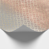 Quatrefoil bruid 16e Roos Gold Blush Bridal Grey Cadeaupapier (Hoek)