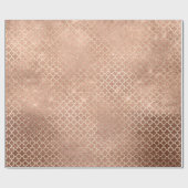 Quatrefoil bruid 16e Roos gouden blush bruids cott Cadeaupapier (Vlak)