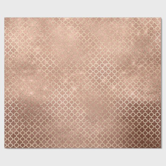 Quatrefoil bruid 16e Roos gouden blush bruids cott Cadeaupapier (Vlak)