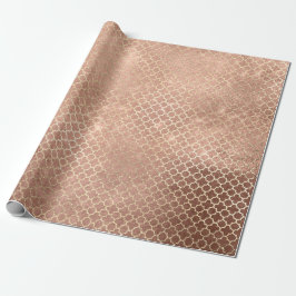 Quatrefoil bruid 16e Roos gouden blush bruids cott Cadeaupapier