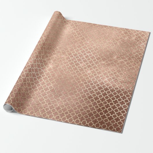 Quatrefoil bruid 16e Roos gouden blush bruids cott Cadeaupapier (Uitgerold)