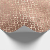 Quatrefoil bruid 16e Roos gouden blush bruids cott Cadeaupapier (Hoek)