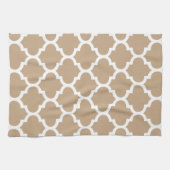 Quatrefoil Camel Brown Kitchen Towelen Theedoek (Horizontaal)