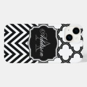 Quatrefoil Chevron Monogram Case-Mate iPhone Case (Achterkant (horizontaal))