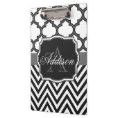 Quatrefoil Chevron Monogram Klembord (Links)